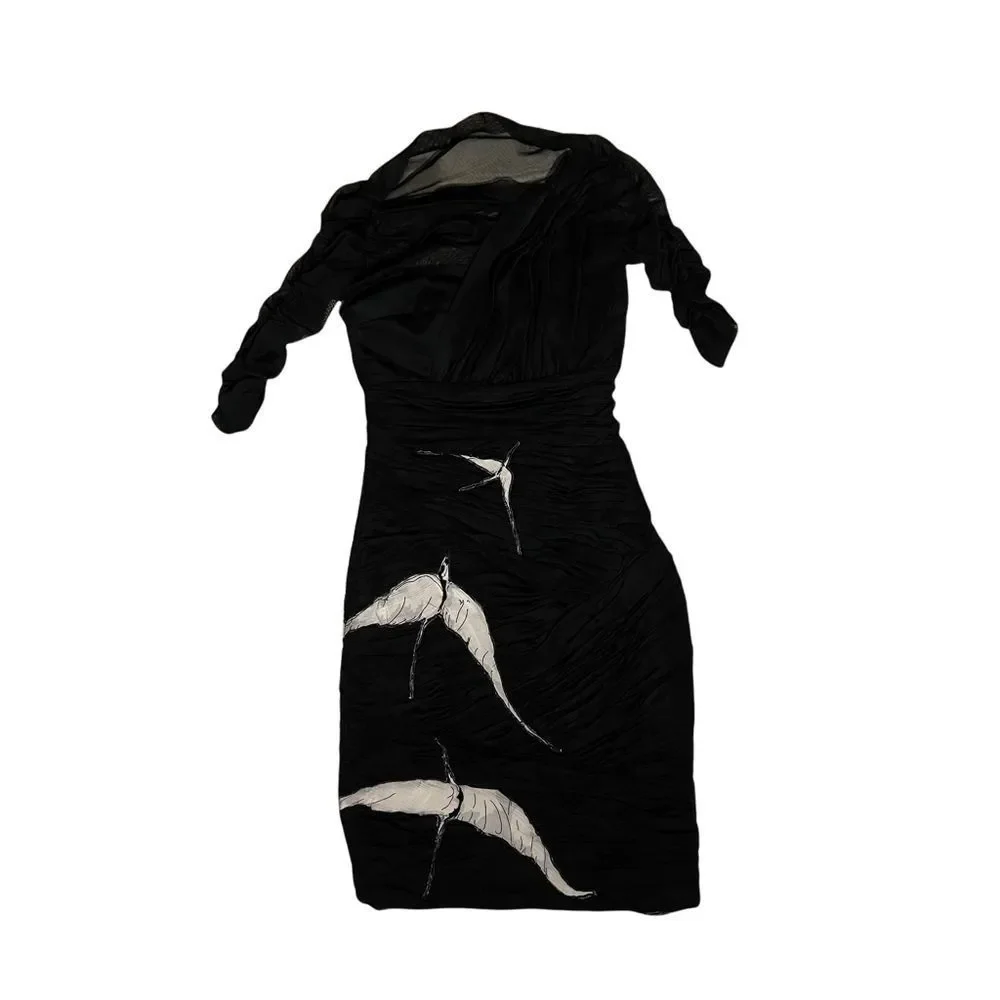 Foley + Corinna black Tulle Dress fitted - Picture 10 of 12